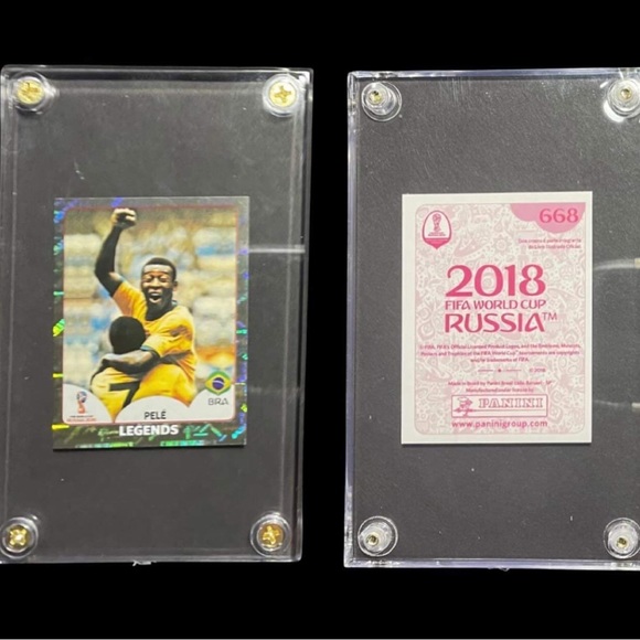 2018 PELE Legends World Cup Panini Stickers #668 Foil Pink Back BRASIL - Picture 4 of 8